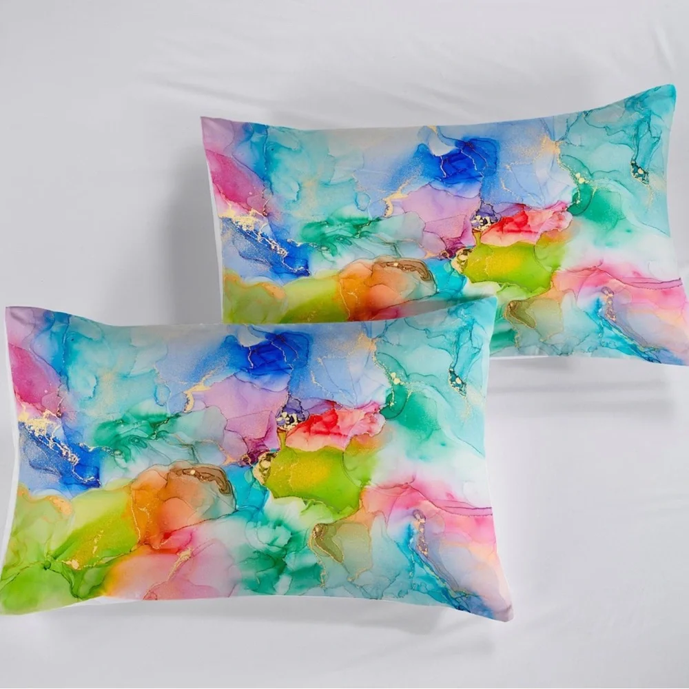 Marble Duvet Cover Sets, Tie-Dye Marble comforter Cover with 2 Pillow Sham new